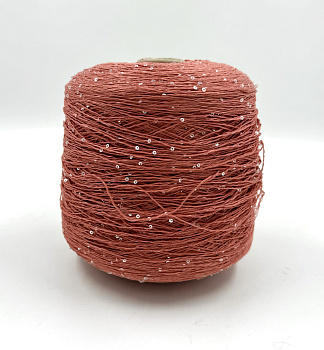 Пряжа Cotton Paillettes, D&C Yarns, хлопок, цвет румяный персик